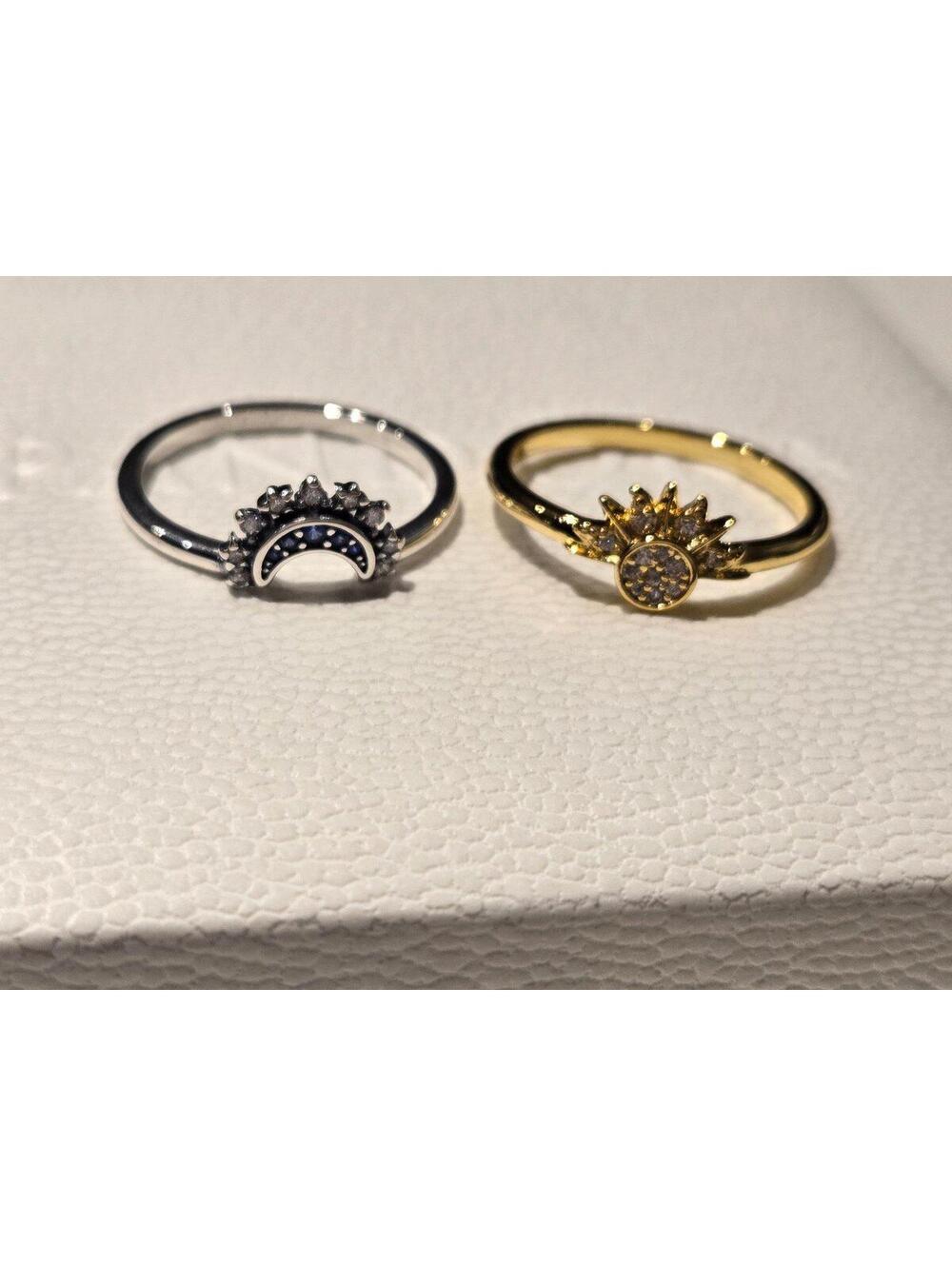 Pandora s925 ale cubic zirconia sun moon celestial ring